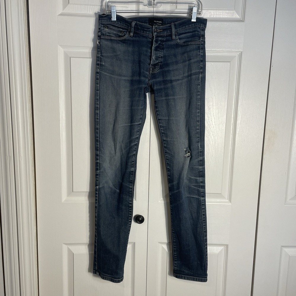 The Kooples Jeans Women 25 Regular Blue Button Fly Distressed Low Rise Pockets